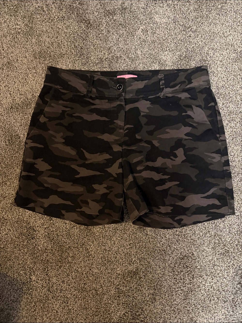 Isaac Mizrahi Women’s Camouflage Bermuda Shorts - Olive & Black